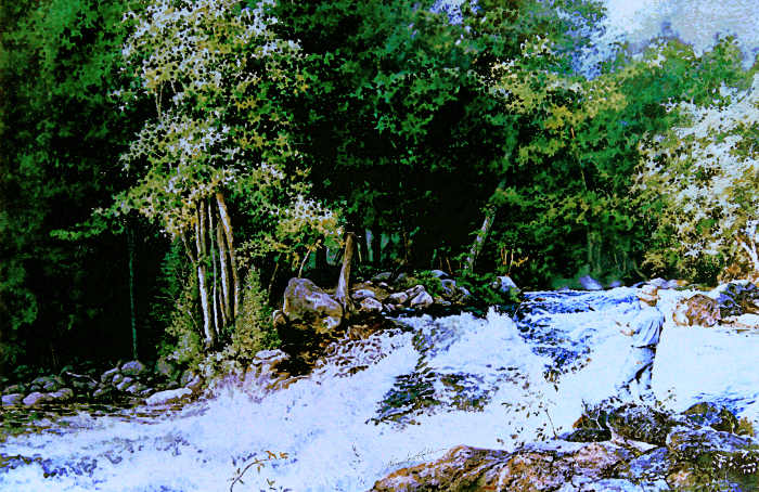 spring landscape river painting