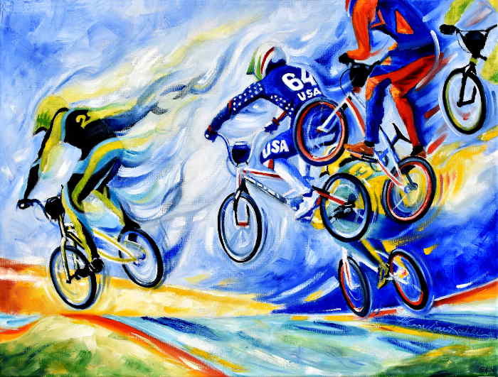 Olympic BMX Bike Racing painting