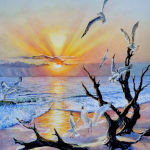 Seagull Playground Beach Painting