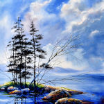 Thunderstorm Over A Misty Northern Lake