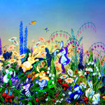 bunny playground mural for kids