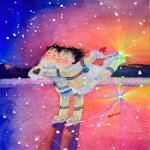 painting of two skaters for children