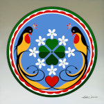 Irish Shamrock Hex Distelfink Art Prints