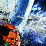 sailboat in rough seas