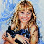 portrait of a girl with kitten