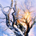 willow creek sunset painting