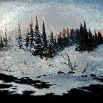 winter sunset on trees